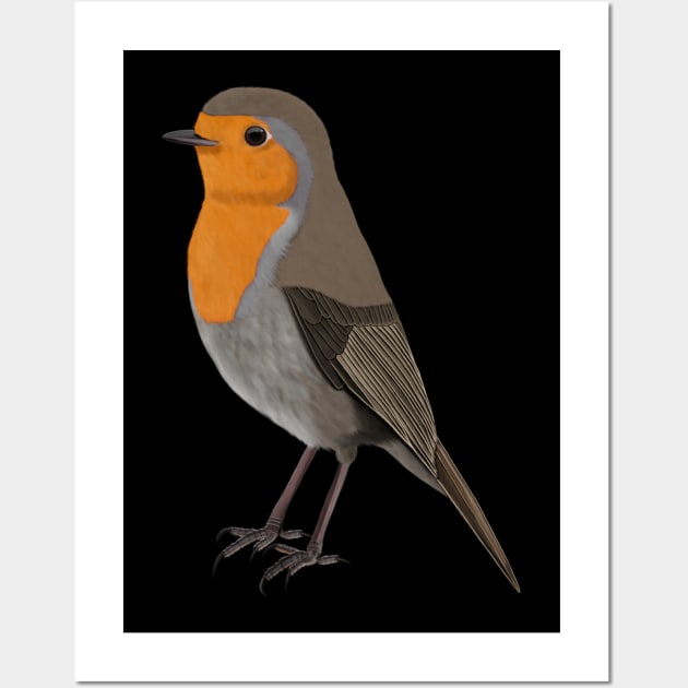 Robin Bird Watching Birding Ornithologist Gift Wall Art by jzbirds